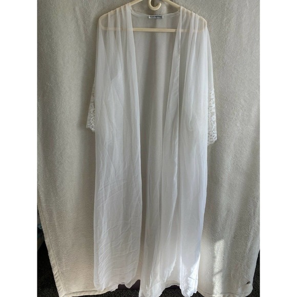 Blanch by Ralph Montenero Other - VTG 1980's Ralph Montenero Sheer Lace Peekaboo robe caftan size Small white